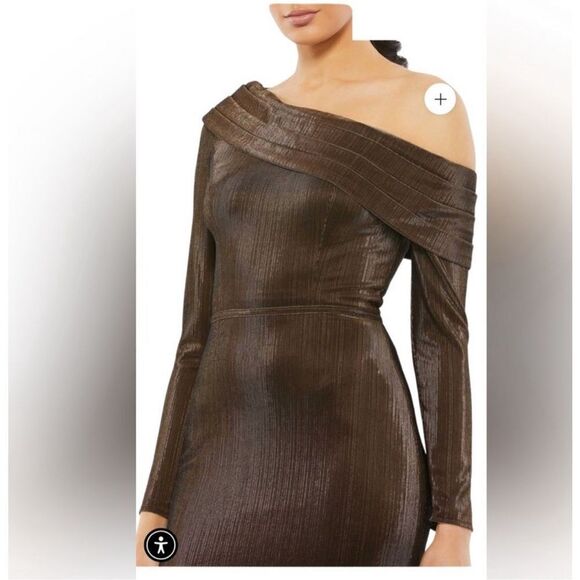 Mac Duggal Ieena Duggal - 26660 Asymmetric Pleated Formal Gown - Picture 9 of 9